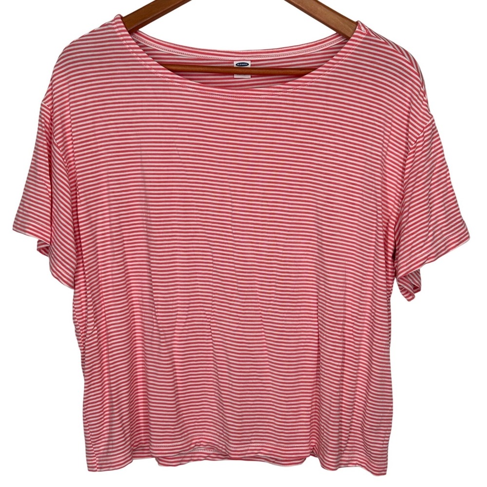 Old Navy Super Soft Dream Drapey Tee Shirt Red Stripe‎ Women's Size Medium